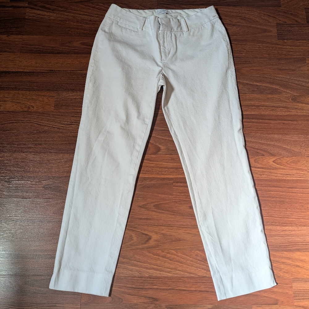 Crown & Ivy White Ankle Crop Pants Size 4